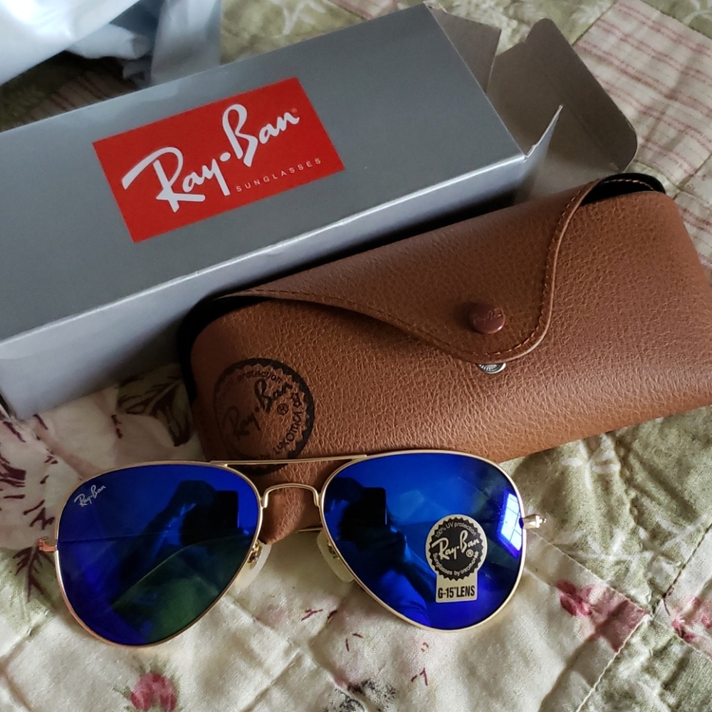 RayBan RB3025 58MM Blue Mirror Aviators - New